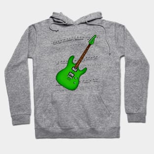 Guitar Tab Electric Guitarist Music Notation Musician (Green) Hoodie